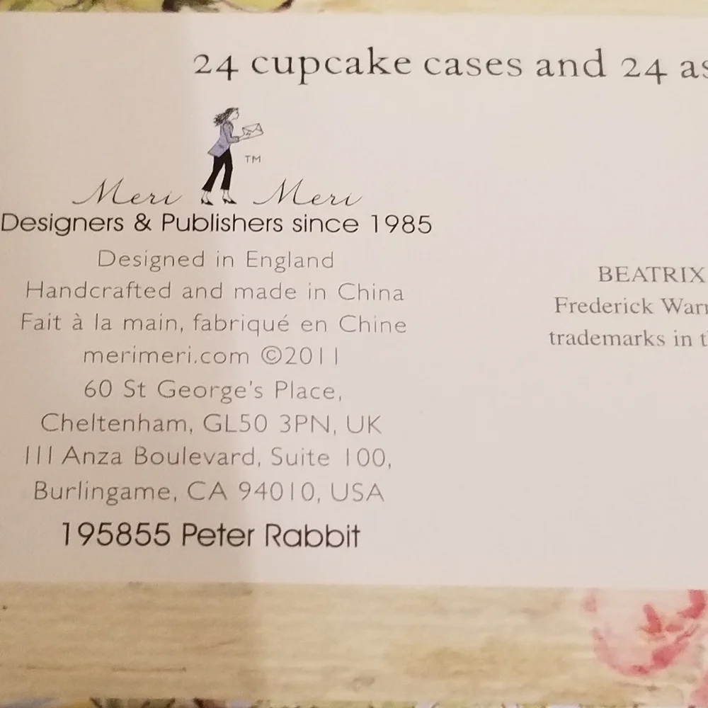 The original Beatrix Potter Petter Rabbit Cupcake decorating Kit 24 pcs New